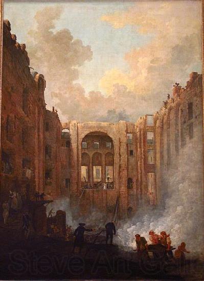 ROBERT, Hubert Incendie de lOpera France oil painting art
